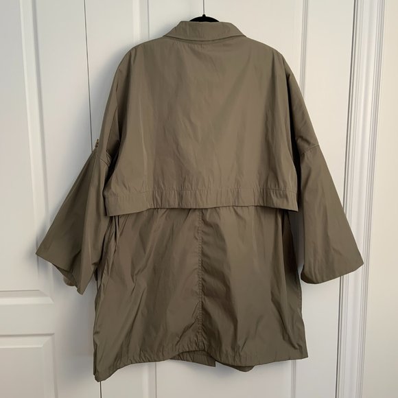 Geox Respira Parka Pisa Cape Jacket Deep Olive Green Size 12 - Picture 10 of 15